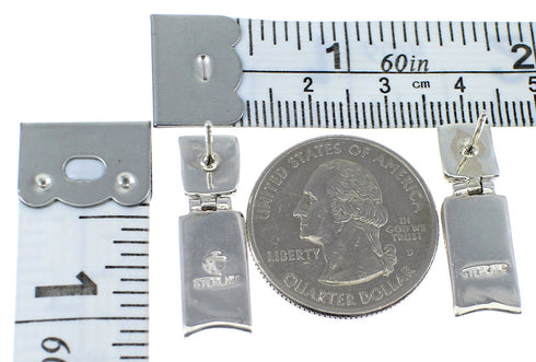 Genuine Sterling Silver Multicolor Inlay Earrings EX54041